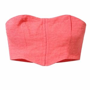 Forever 21 Coral Strapless Bustier Crop Top